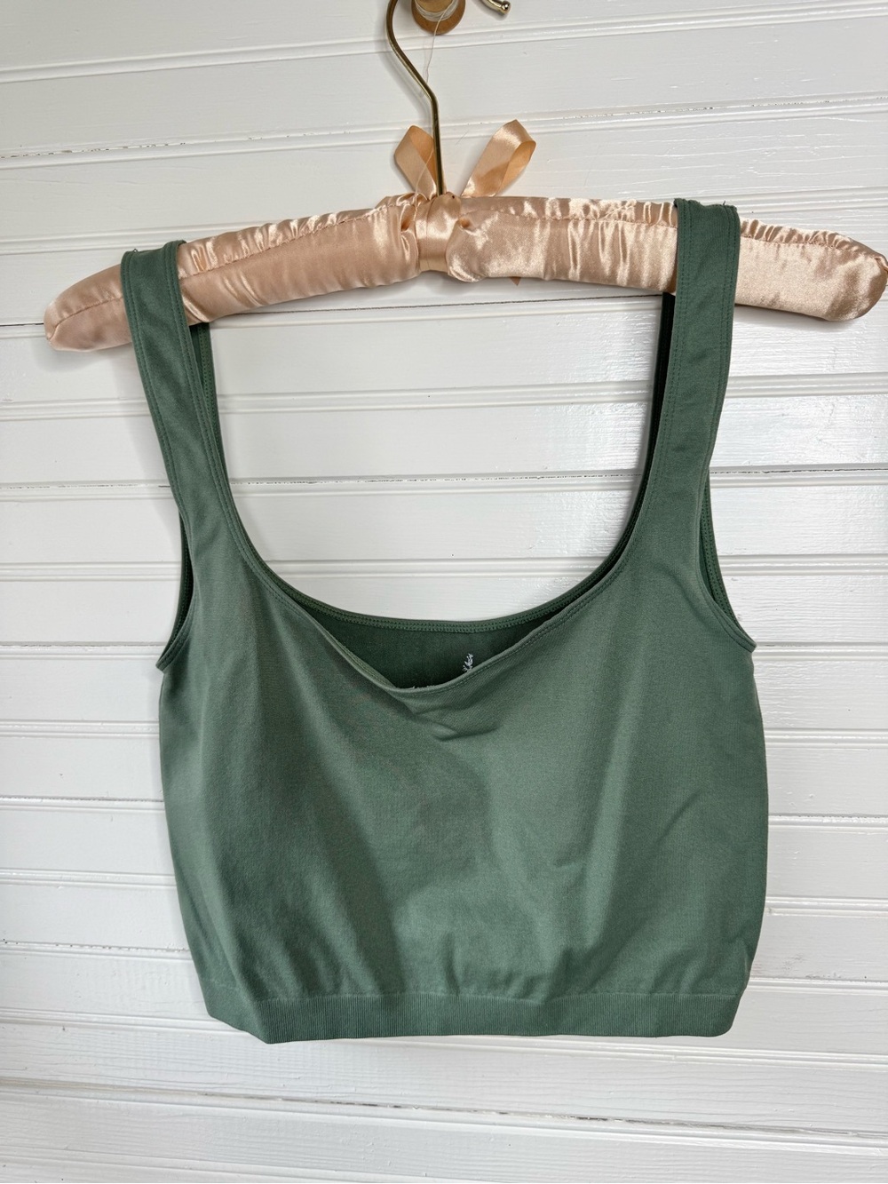 Free People Intimately Seamless Brami Crop Tank Bra | XS/S | Sage Green
